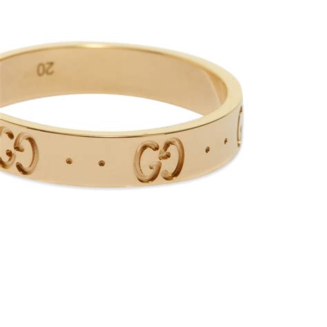 gucci made in italy 18k gold icon band ring|Gucci icon thin band.